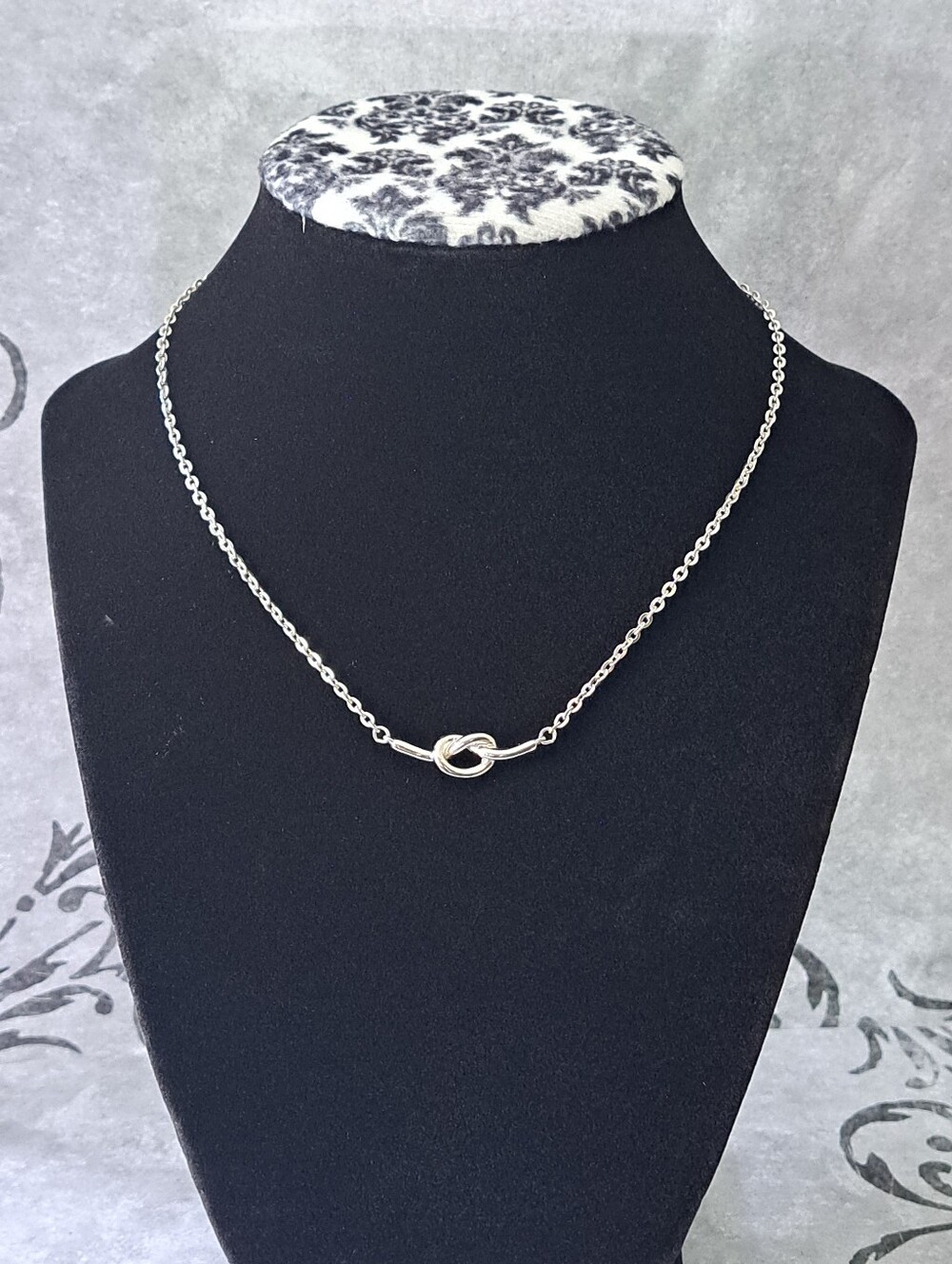 Vintage Hallmark Silvertone "Love Knot" Necklace